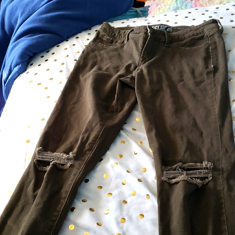 Brown ripped jeans